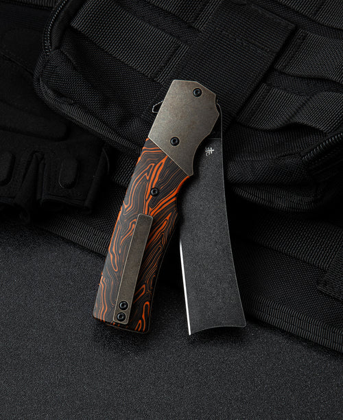 Bestech Spanish Tip Razor BT2101D M390 Blade Titanium+G10 Handle Frame Lock Folding Knife