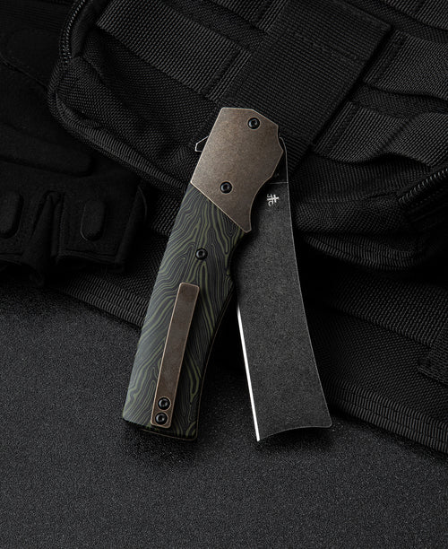 Bestech Spanish Tip Razor BT2101E M390 Blade Titanium+G10 Handle Frame Lock Folding Knife