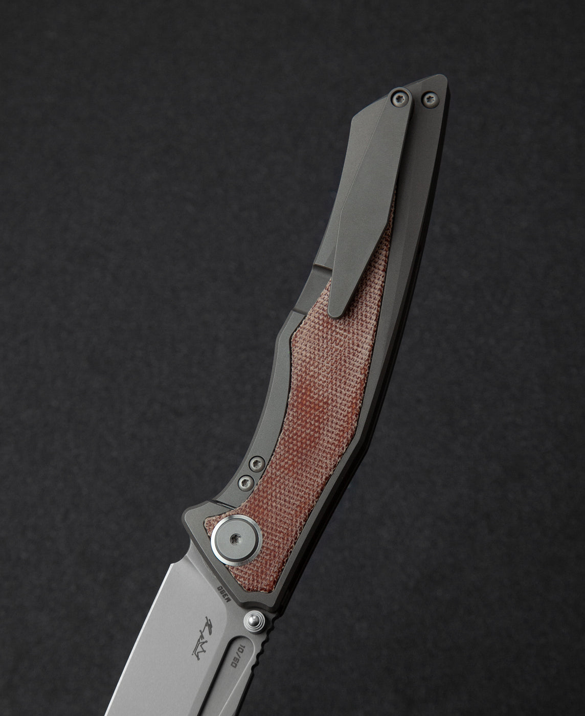 Bestech Togatta BT2102A M390 Blade Titanium+Micarta Inlay Handle Frame Lock Folding Knife