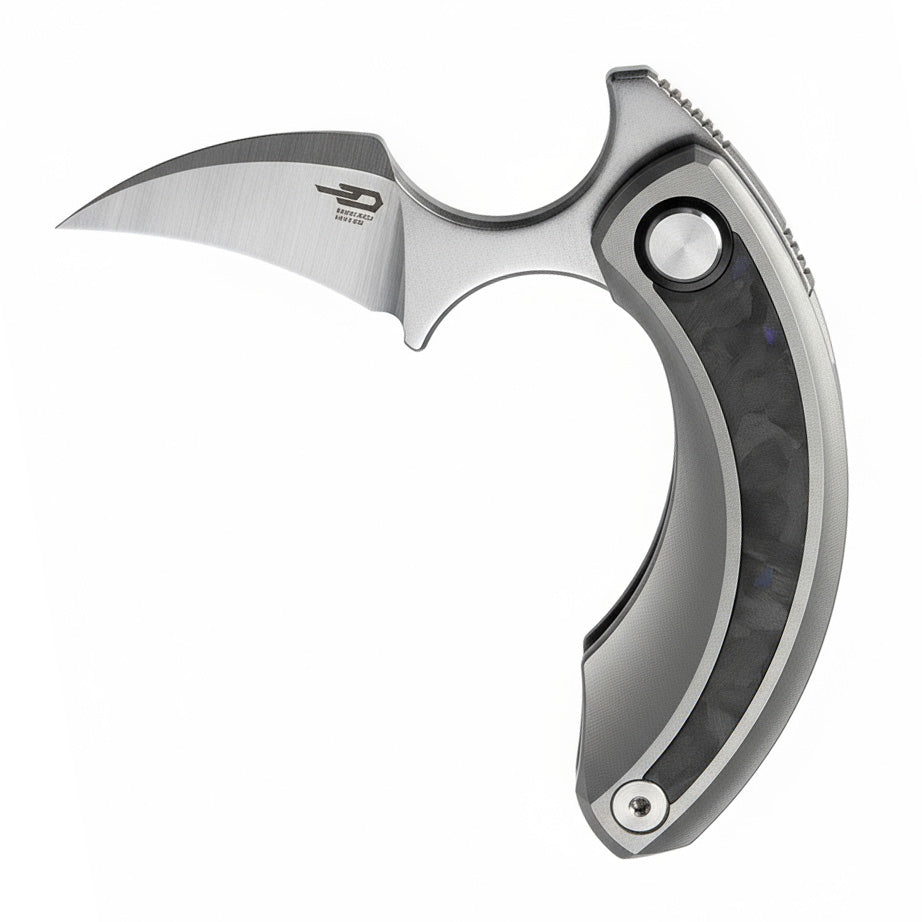Bestech Strelit BT2103D M390 Blade Titanium+Black Blue Marble Carbon Fiber Inlay Handle Frame Lock Folding Knife