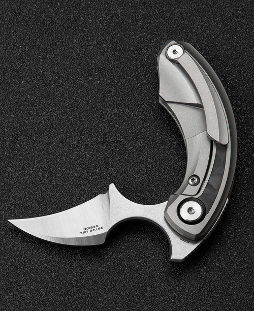 Bestech Strelit BT2103D M390 Blade Titanium+Black Blue Marble Carbon Fiber Inlay Handle Frame Lock Folding Knife