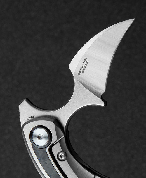 Bestech Strelit BT2103D M390 Blade Titanium+Black Blue Marble Carbon Fiber Inlay Handle Frame Lock Folding Knife