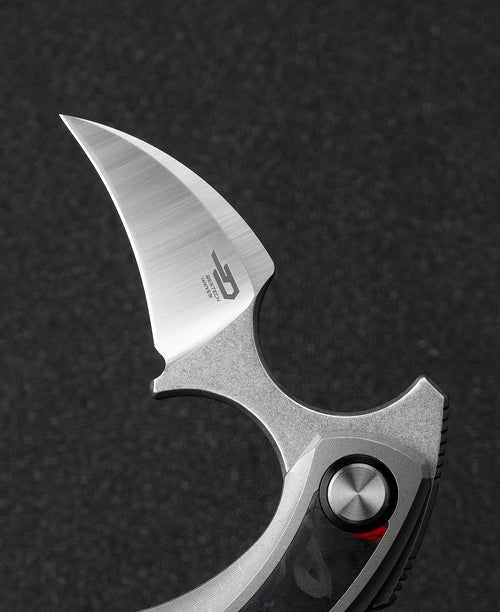 Bestech Strelit BT2103E M390 Blade Titanium+Black Red Marble Carbon Fiber Inlay Handle Frame Lock Folding Knife