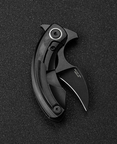 Bestech Strelit BT2103F M390 Blade Titanium+Black Red Marble Carbon Fiber Inlay Handle Frame Lock Folding Knife