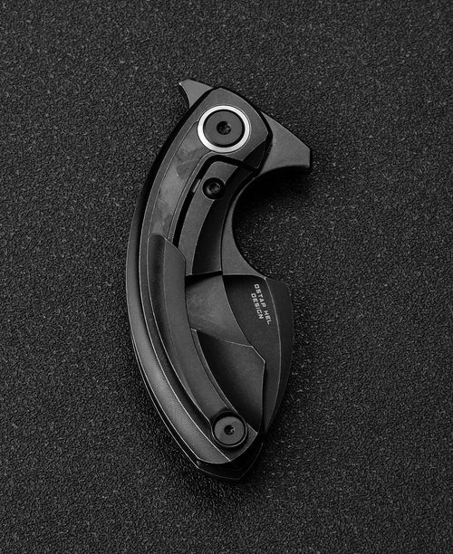 Bestech Strelit BT2103F M390 Blade Titanium+Black Red Marble Carbon Fiber Inlay Handle Frame Lock Folding Knife