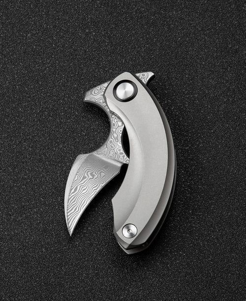 Bestech Strelit BT2103G Damascus Blade Titanium Handle Frame Lock Folding Knife