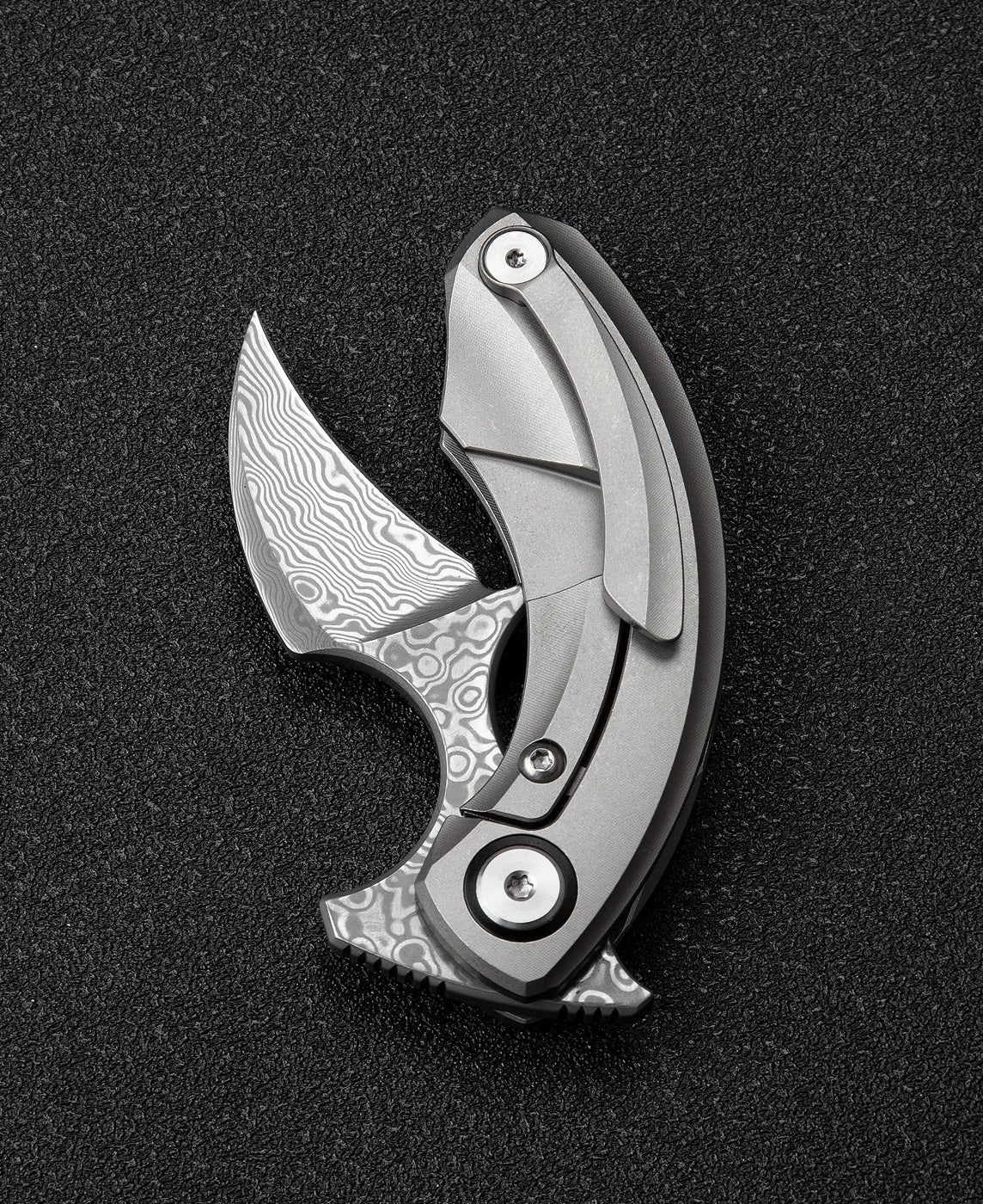 Bestech Strelit BT2103G Damascus Blade Titanium Handle Frame Lock Folding Knife