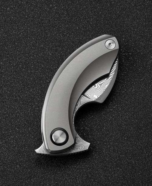 Bestech Strelit BT2103G Damascus Blade Titanium Handle Frame Lock Folding Knife
