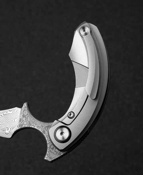 Bestech Strelit BT2103G Damascus Blade Titanium Handle Frame Lock Folding Knife