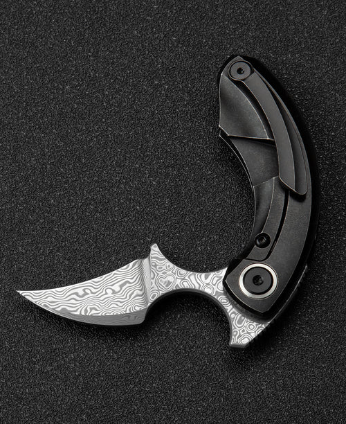 Bestech Strelit BT2103H Damascus Blade Titanium Handle Frame Lock Folding Knife
