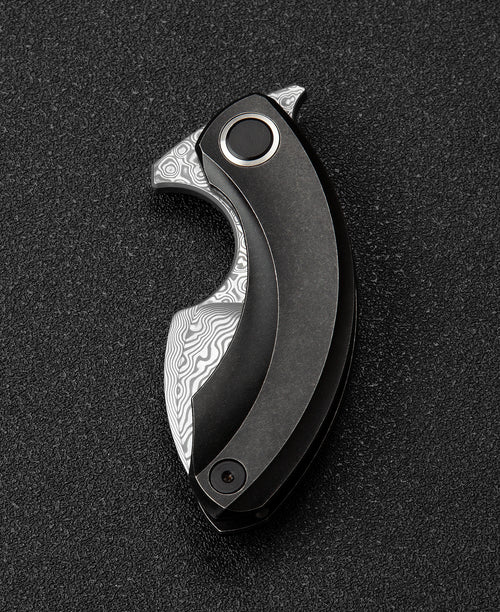 Bestech Strelit BT2103H Damascus Blade Titanium Handle Frame Lock Folding Knife