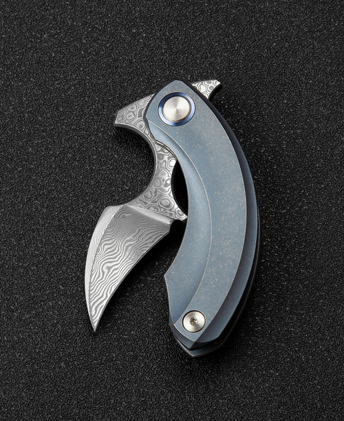 Bestech Strelit BT2103I Damascus Blade Titanium Handle Frame Lock Folding Knife