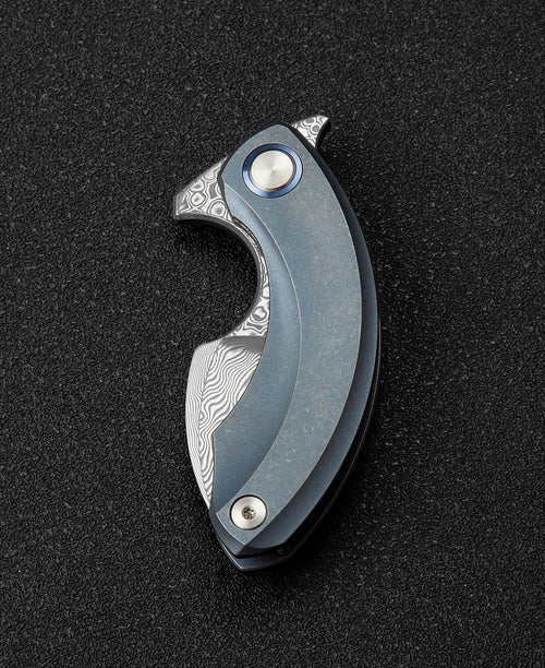 Bestech Strelit BT2103I Damascus Blade Titanium Handle Frame Lock Folding Knife