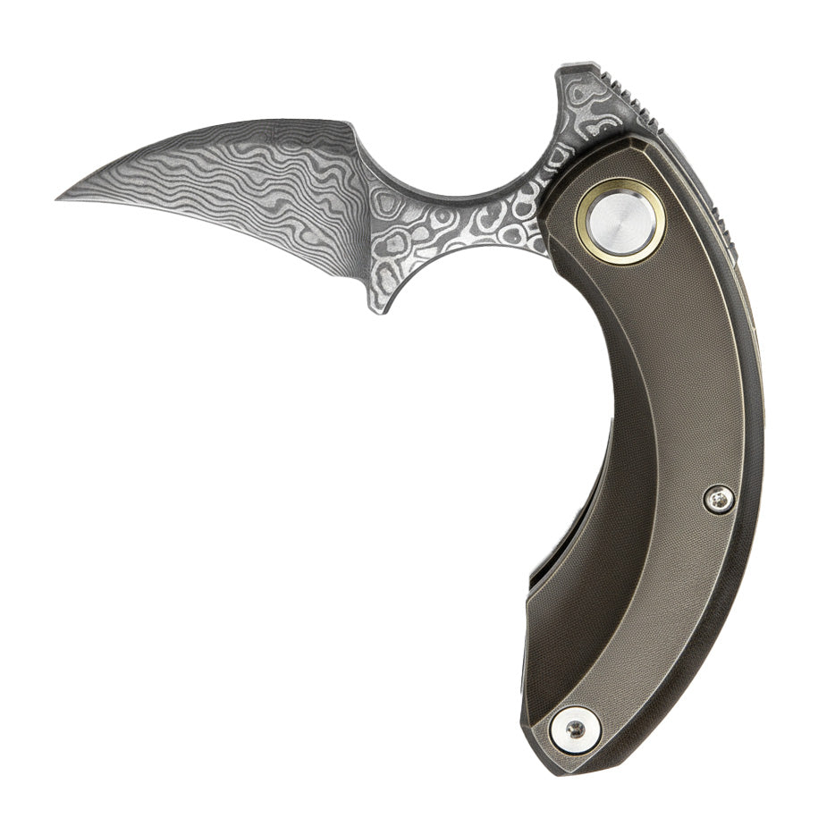 Bestech Strelit BT2103J Damascus Blade Titanium Handle Frame Lock Folding Knife