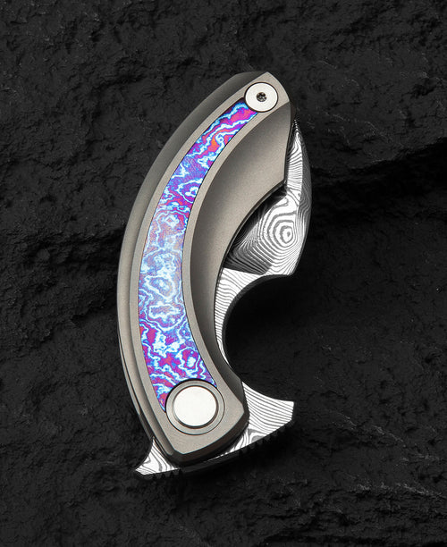 Bestech Strelit BT2103K Damasteel Blade Titanium+Timascus Handle Frame Lock Folding Knife