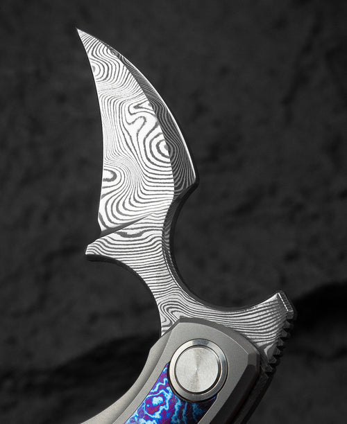Bestech Strelit BT2103K Damasteel Blade Titanium+Timascus Handle Frame Lock Folding Knife