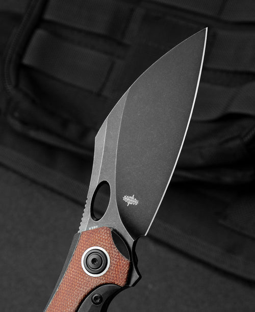 Bestech Nogard BT2105E M390 Blade Titanium+Natural Canvas Micarta Inlay Handle Frame Lock Folding Knife