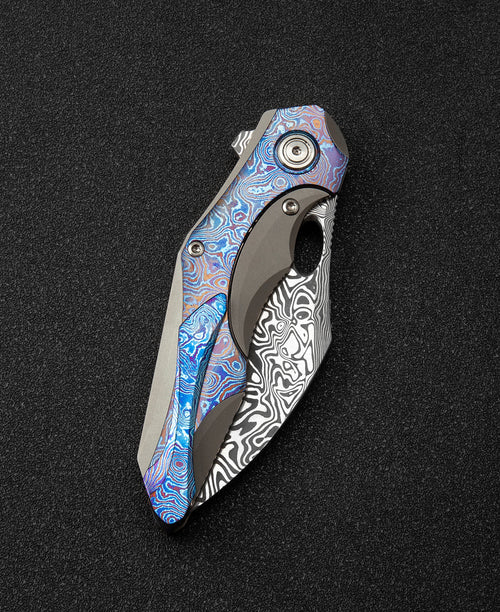 Bestech Nogard BT2105G Damascus Blade Titanium+Timascus Inlay Handle Frame Lock Folding Knife
