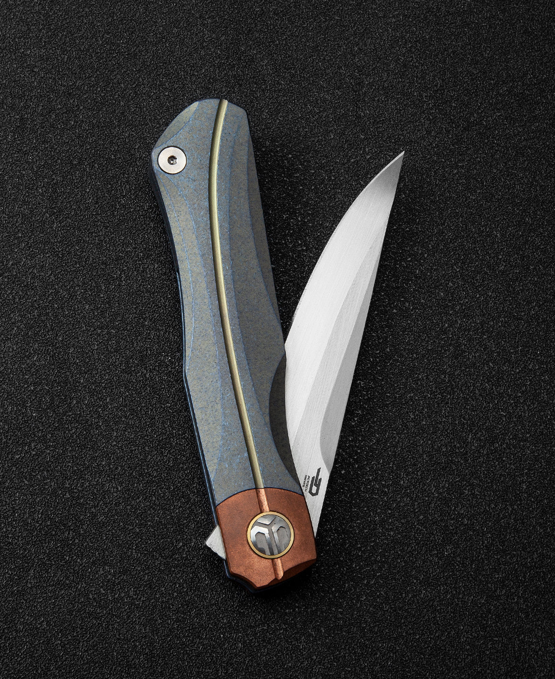 Bestech Thyra BT2106D M390 Blade Titanium+Red Copper Inlay Handle Frame Lock Folding Knife