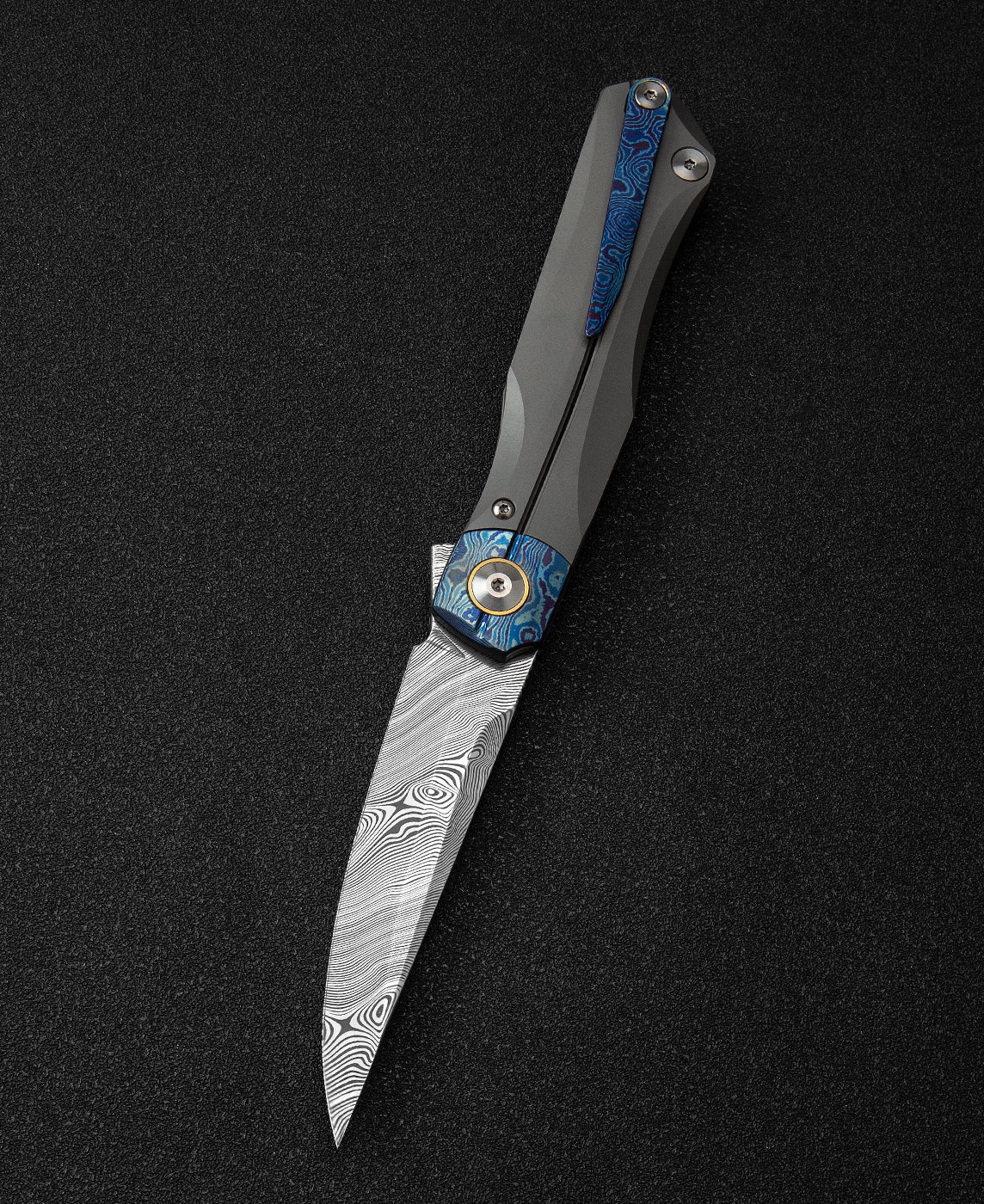 Bestech Thyra BT2106G Damascus Blade Titanium+Timascus Inlay Handle Frame Lock Folding Knife