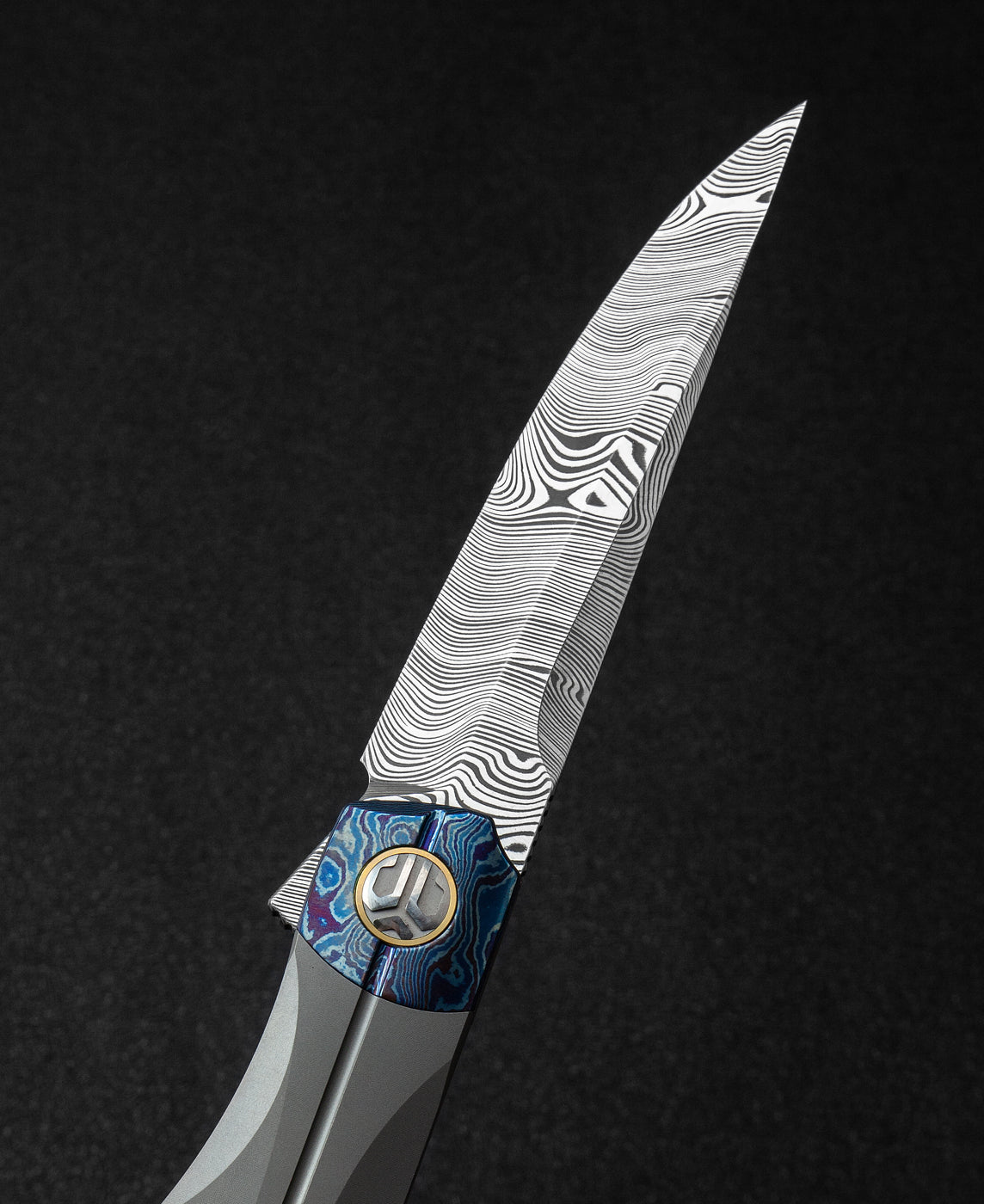 Bestech Thyra BT2106G Damascus Blade Titanium+Timascus Inlay Handle Frame Lock Folding Knife