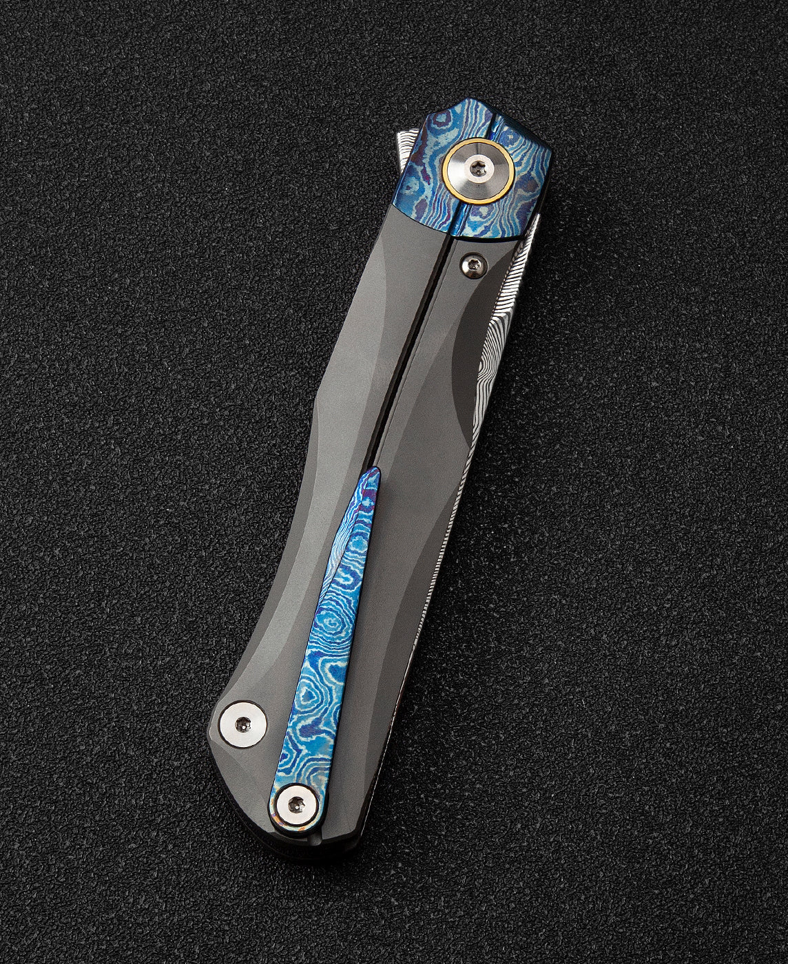 Bestech Thyra BT2106G Damascus Blade Titanium+Timascus Inlay Handle Frame Lock Folding Knife