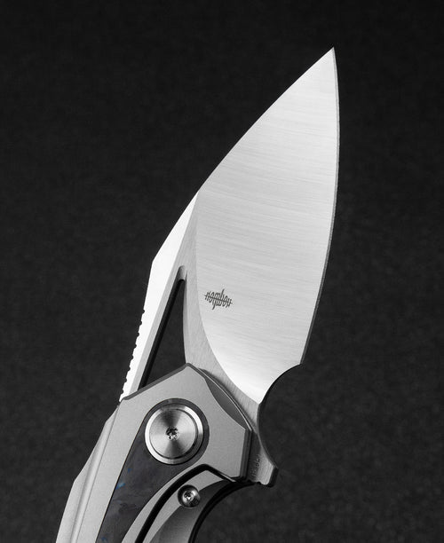 Bestech Nuke BT2107A M390 Blade Titanium+Black Blue Carbon Fiber Inlay Handle Frame Lock Folding Knife