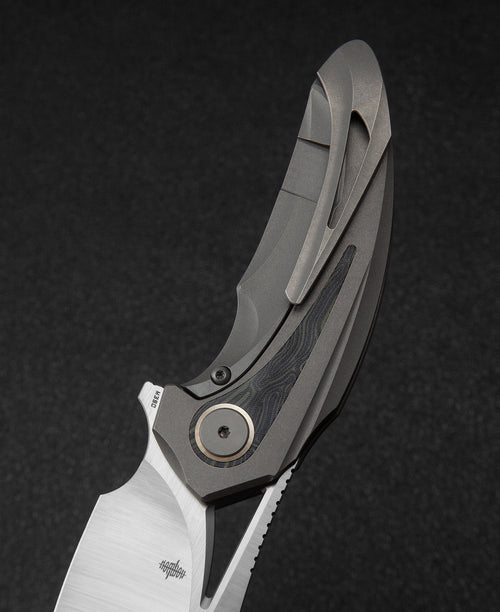 Bestech Nuke BT2107C M390 Blade Titanium+Black Red Marble Carbon Fiber Inlay Handle Frame Lock Folding Knife