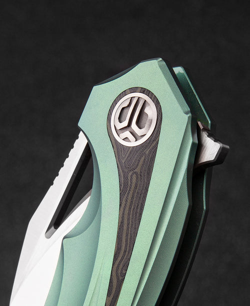 Bestech Nuke BT2107D M390 Blade Titanium+Black Green G10 Handle Frame Lock Folding Knife