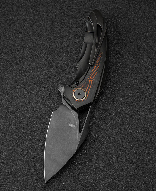 Bestech Nuke BT2107E M390 Blade Titanium+Black Orange G10 Handle Frame Lock Folding Knife