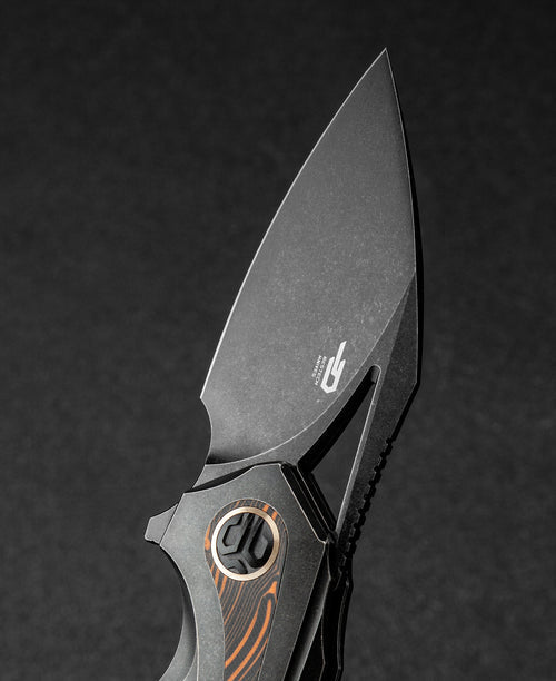 Bestech Nuke BT2107E M390 Blade Titanium+Black Orange G10 Handle Frame Lock Folding Knife