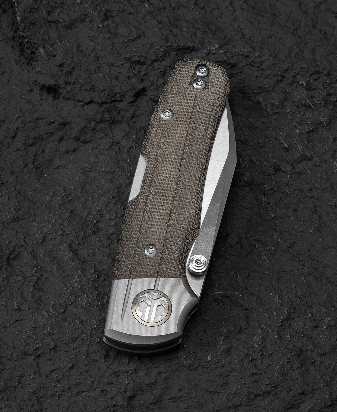 Bestech Tonic BT2204C M390 Blade Titanium+Micarta Inlay Handle Back Lock Folding Knife