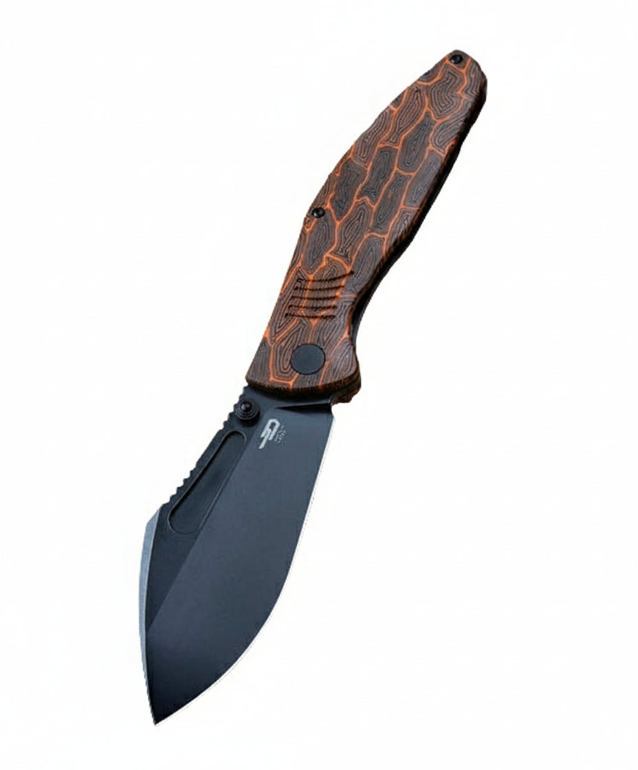 Bestech Lockness BT2205C M390 Blade Black Orange G10+Titanium Handle Frame Lock Folding Knife