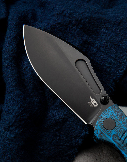 Bestech Lockness BT2205D M390 Blade Black Blue G10+Titanium Handle Frame Lock Folding Knife