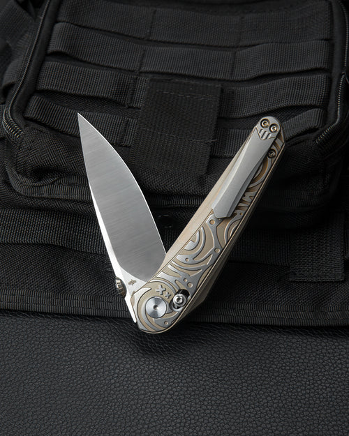 Bestech Mothus BT2206B M390 Blade Titanium Handle Crossbar Lock Folding Knife