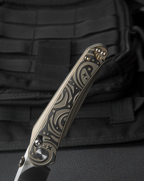 Bestech Mothus BT2206B M390 Blade Titanium Handle Crossbar Lock Folding Knife