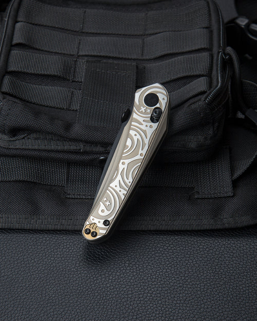 Bestech Mothus BT2206C M390 Blade Titanium Handle Crossbar Lock Folding Knife