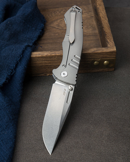 Bestech Keen II BT2301C CPM-S35VN Blade Black white G10+Titanium Handle Frame Lock Folding Knife