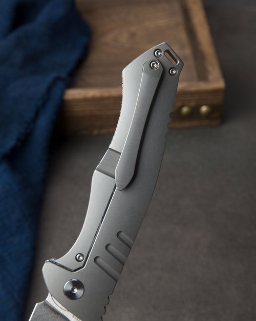 Bestech Keen II BT2301C CPM-S35VN Blade Black white G10+Titanium Handle Frame Lock Folding Knife