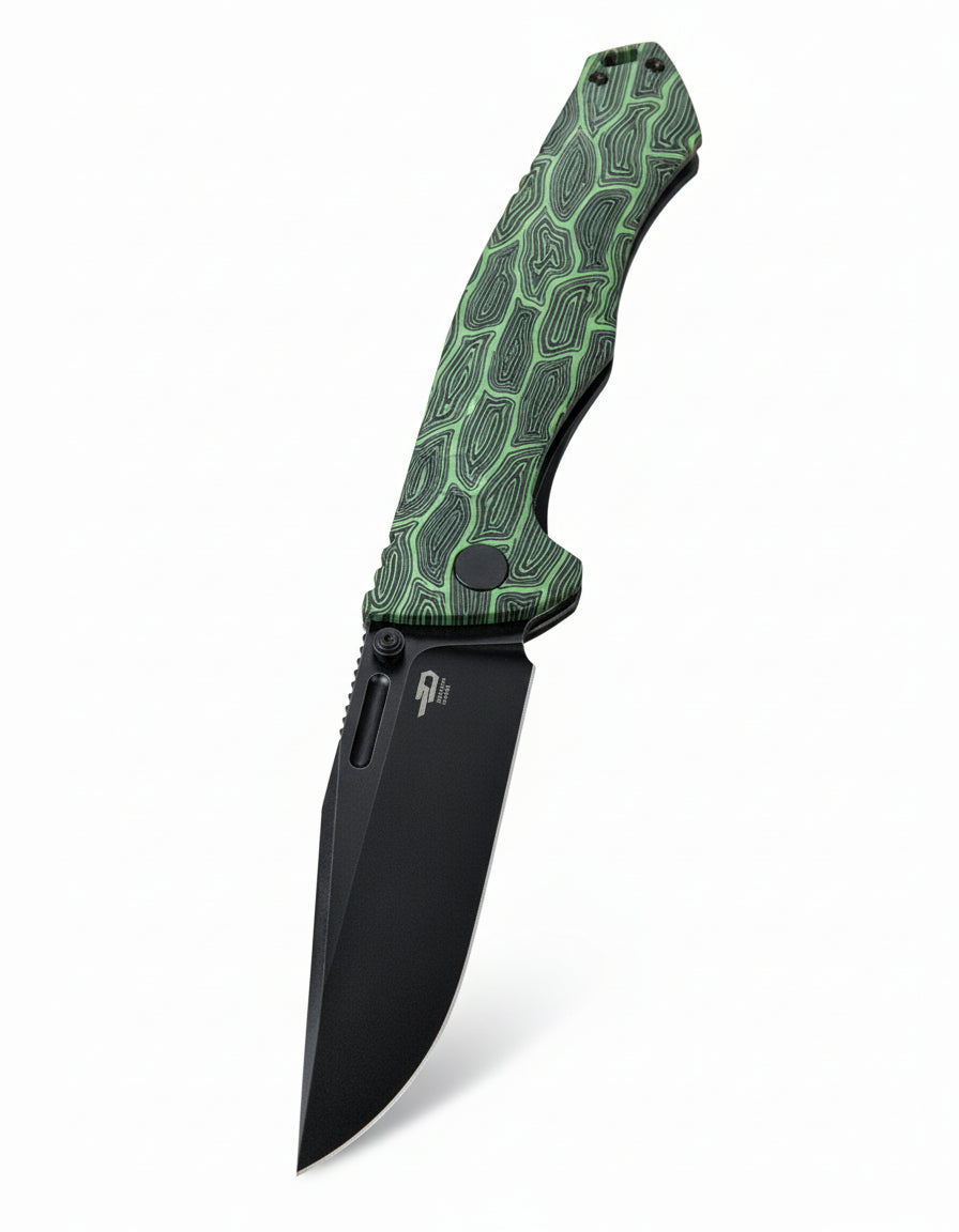 Bestech Keen II BT2301E CPM-S35VN Blade Black Green G10+Titanium Handle Frame Lock Folding Knife