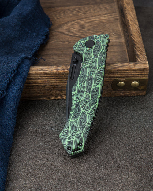 Bestech Keen II BT2301E CPM-S35VN Blade Black Green G10+Titanium Handle Frame Lock Folding Knife