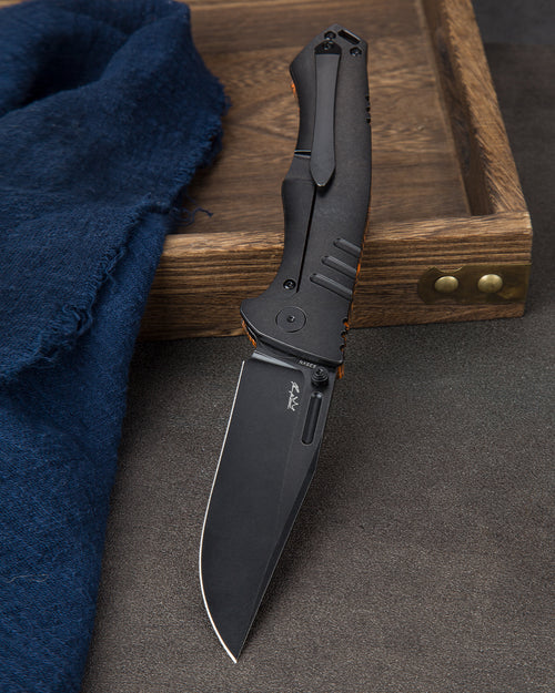 Bestech Keen II BT2301F CPM-S35VN Blade Black orange G10+Titanium Handle Frame Lock Folding Knife