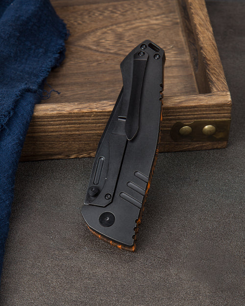 Bestech Keen II BT2301F CPM-S35VN Blade Black orange G10+Titanium Handle Frame Lock Folding Knife