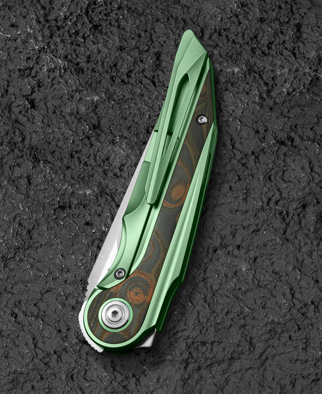 Bestech Blind Fury BT2303C M390 Blade Titanium and Carbon Fiber Handle Frame Lock Folding Knife