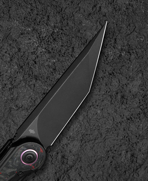 Bestech Blind Fury BT2303E M390 Blade Titanium and Red Marble Handle Frame Lock Folding Knife