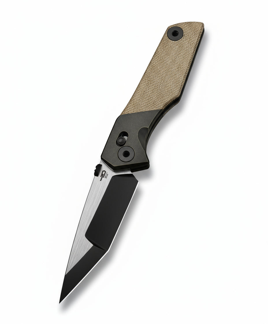 Bestech Cetus BT2304B M390 Blade Titanium+Micarta Handle Crossbar Lock Folding Knife