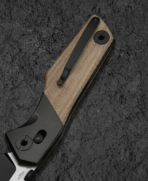 Bestech Cetus BT2304B M390 Blade Titanium+Micarta Handle Crossbar Lock Folding Knife
