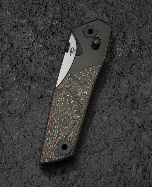 Bestech Cetus BT2304D M390 Blade Titanium+Copper Carbon Fiber Handle Crossbar Lock Folding Knife
