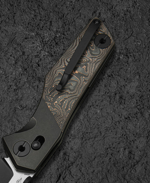 Bestech Cetus BT2304D M390 Blade Titanium+Copper Carbon Fiber Handle Crossbar Lock Folding Knife