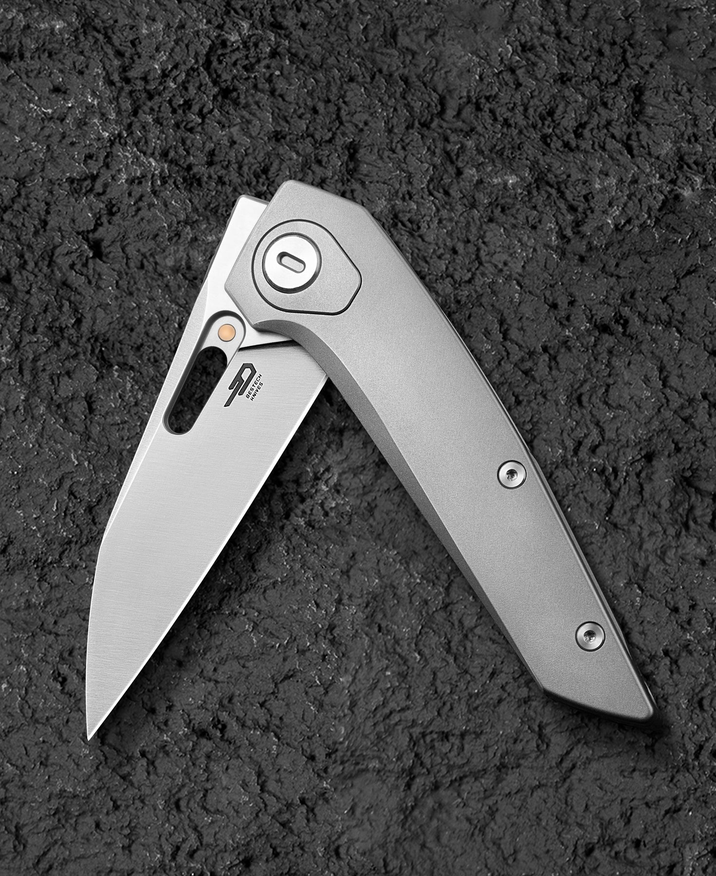 Bestech VK-VOID BT2305A Satin Elmax Blade Titanium Handle Frame Lock Folding Knife